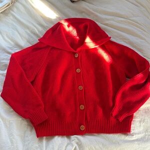 Rich Bright Red Wool Vintage Sweater